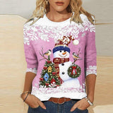 Christmas Women's Snowman Snowflake Long Sleeve