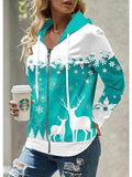 Women's Zip Hoodie Sweatshirt Christmas Sweatshirt  Sportswear