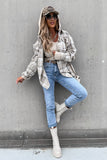 Women's Hooded Loose Plaid Button-down Shirt Jacket