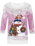 Christmas Women's Snowman Snowflake Long Sleeve