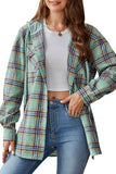 Women's Casual Hoodie Plaid Shirt