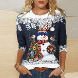 Christmas Women's Snowman Snowflake Long Sleeve