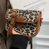 Retro Bag Leopard Plaid Messenger Bag