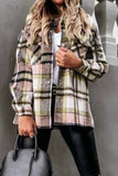 Loose Lapel Plaid Button Coat