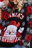 Santa Claus Embroidered Crew Neck Sweater