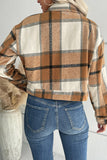 Button Up Short Plaid Jacket Winter Outfits Coat