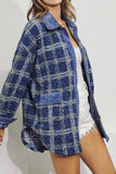 Plaid Open Button Pockets Sherpa Winter Oufits Jackets