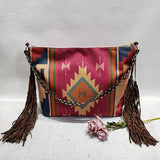 Vintage Hand-woven Streamer Cotton And Linen Shoulder Bag